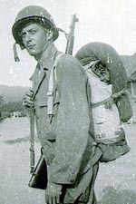 (June 30, 1945) PFC Odeen Tyre, Company G, 187th Glider Infantry Regiment, 11th Airborne Division, Lipa Field, Luzon, Philippines. PVT Tyre had arrived in Manila on USS Johnson on June 20, 1945 as part of Colonel Ducat McEntee's 541st Parachute Infantry Regiment only to be deactivated and reassigned to 11th AB as replacement.